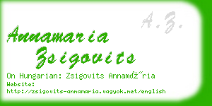 annamaria zsigovits business card